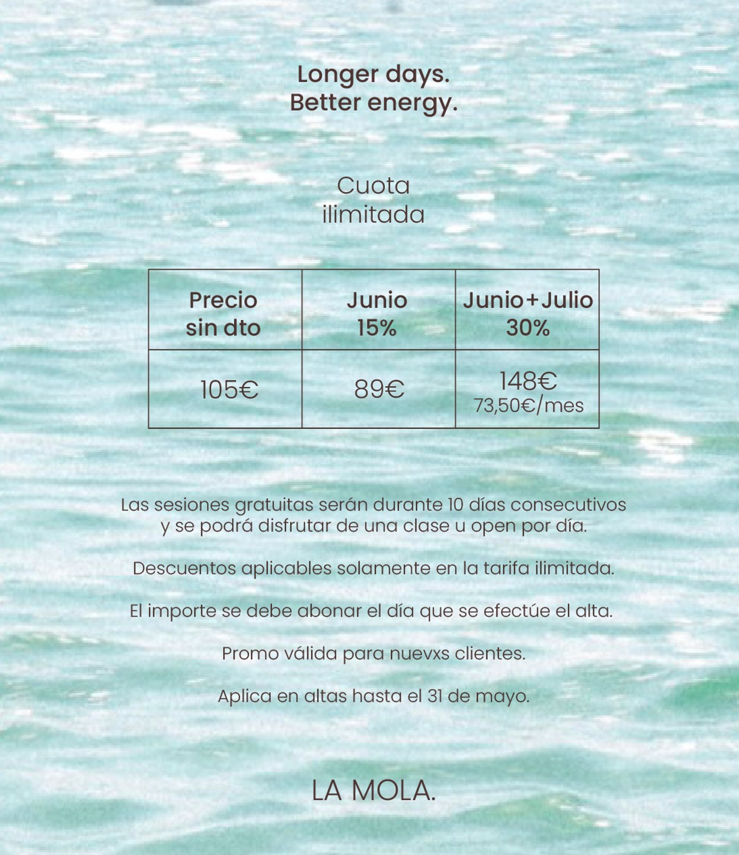 Promoció maig - Cuota il·limitada amb descompte